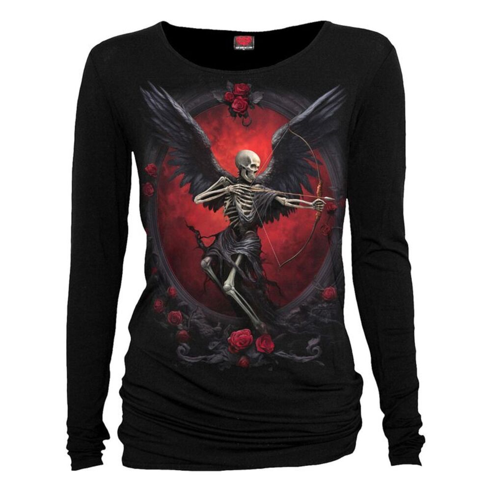 Spiral Womens/Ladies Cupid�'s Curse Baggy Long-Sleeved T-Shirt / Black